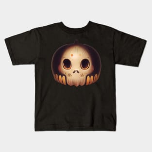 Pumpkin Skull Halloween Kids T-Shirt